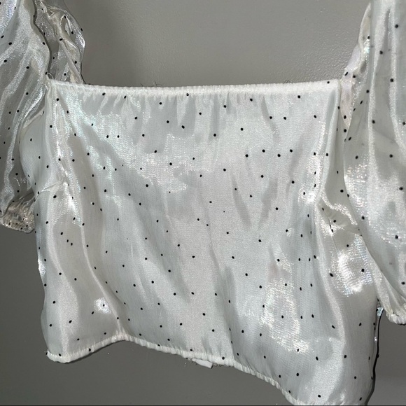 NWT Misguided Puff Sleeve Crop Top - Picture 6 of 10